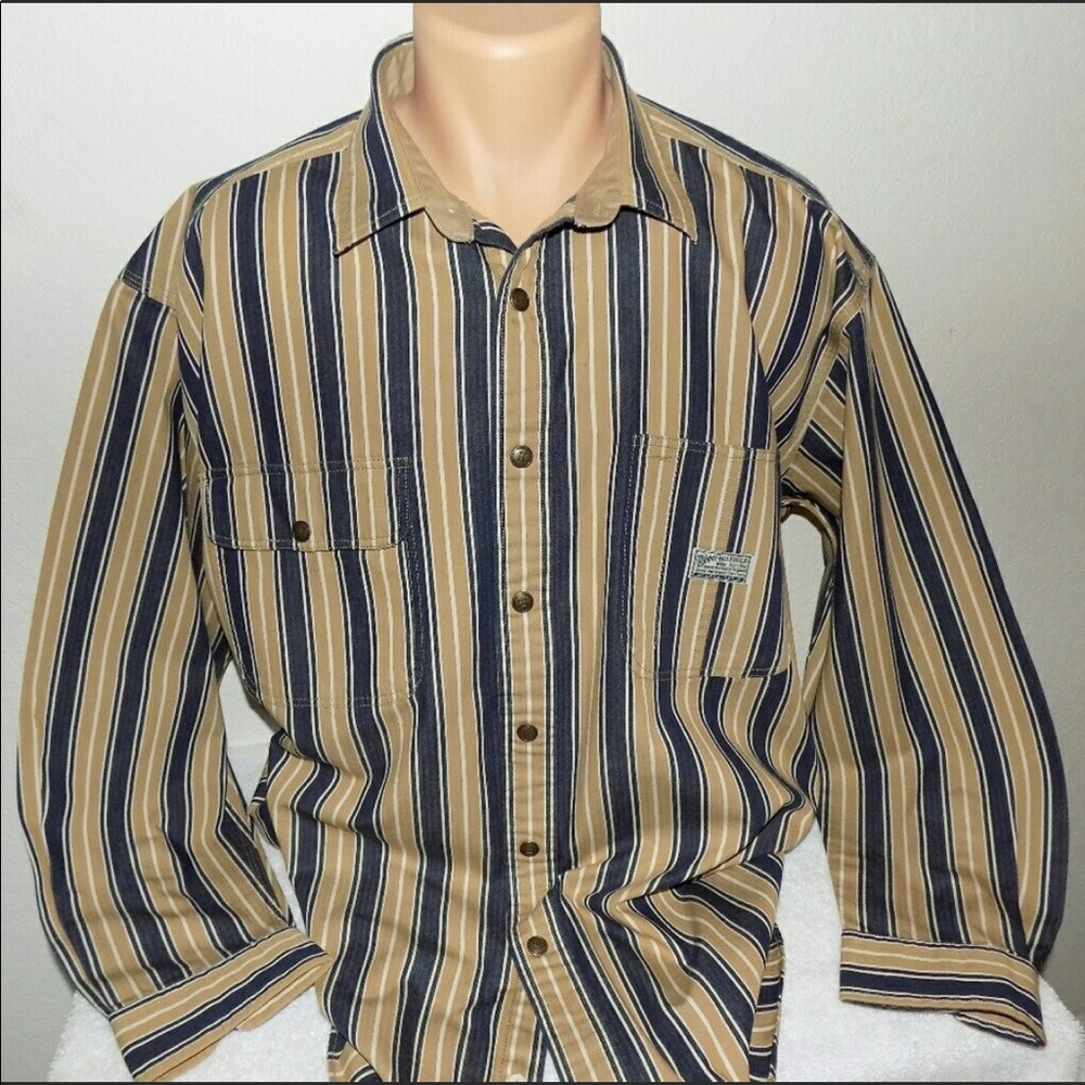 Tommy Hilfiger Rugged Denim Bold Stripe Shirt. L